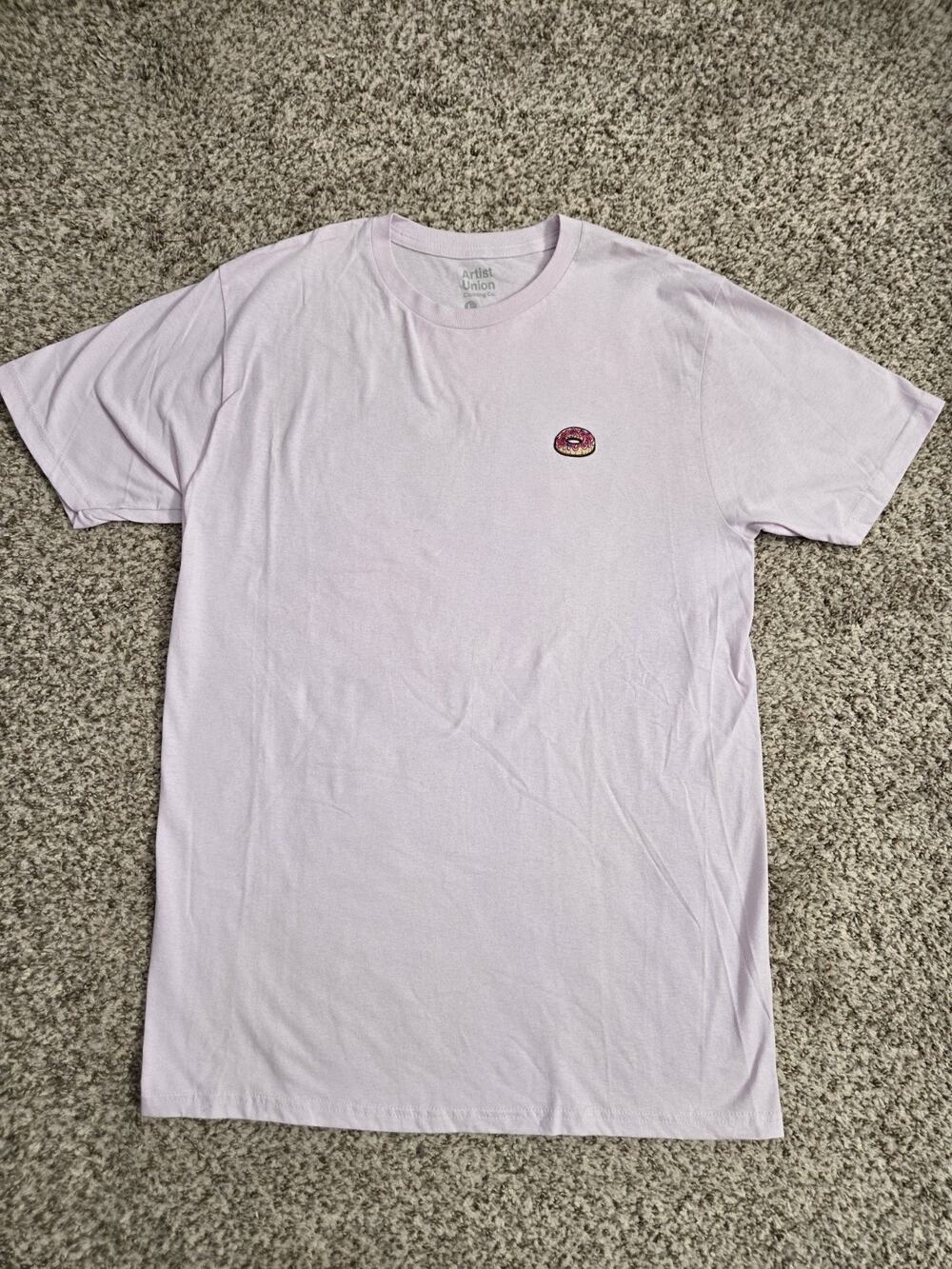 Artist Union Donut Sprinkle Pink Graphic Tee T-shirt Size Mens Large 100% Cotton